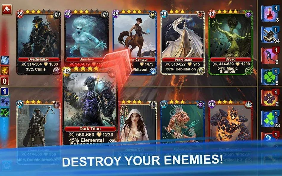 Blood of Titans: Card Battle [MOD: Mega Mod/Меню] - Скриншот 1