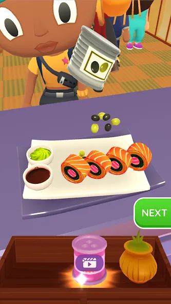 Sushi Roll 3D — Cooking ASMR (Суши Ролл 3D) [MOD: Все открыто] - Скриншот 3