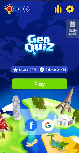 Geo Quiz: World Geo Trivia (Джио Квиз) [MOD: Все открыто] - Скриншот 1