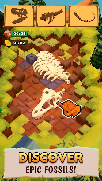 Dino Quest 2: Dinosaur Fossil (Дино Квест 2) [MOD: Меню/Много денег] - Скриншот 1