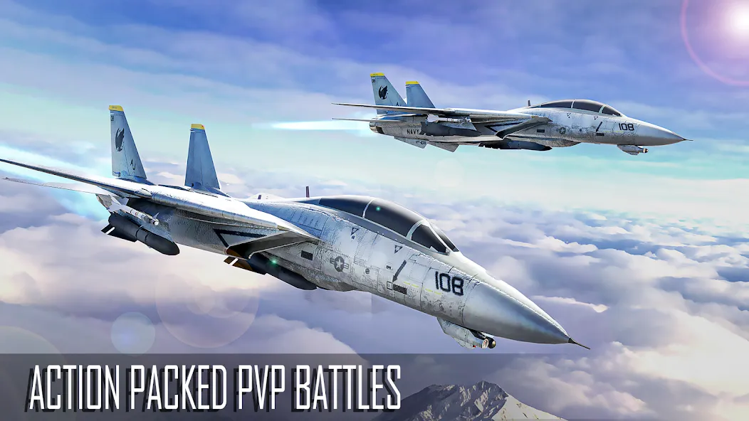 Jet Fighter: Sky Combat 3D (Джет Файтер) [MOD: Все разблокировано] - Скриншот 1