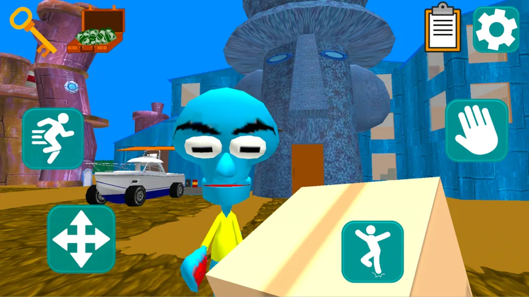 Squid Neighbor. Sponge Escape [MOD: Много монет/Энергии] - Скриншот 1