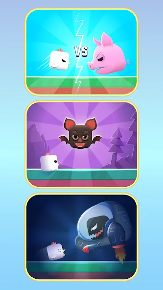 Square Bird — Flappy Chicken (Сквер Брд) [MOD: Все разблокировано] - Скриншот 2