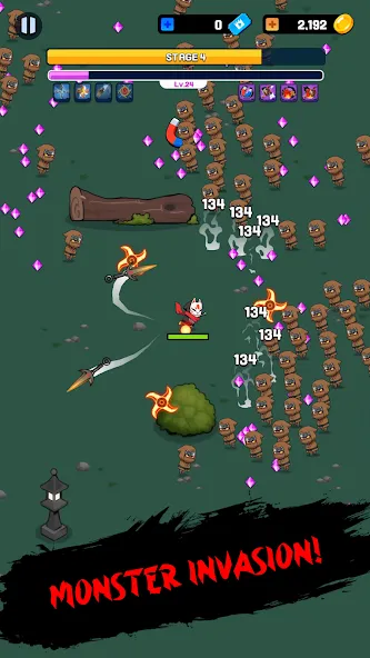NINJA SURVIVOR.io [MOD: Меню/Много денег] - Скриншот 1
