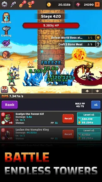 Tower Quest: Pixel Idle RPG (тауэр квест) [MOD: Мод Меню/Взлом] - Скриншот 1