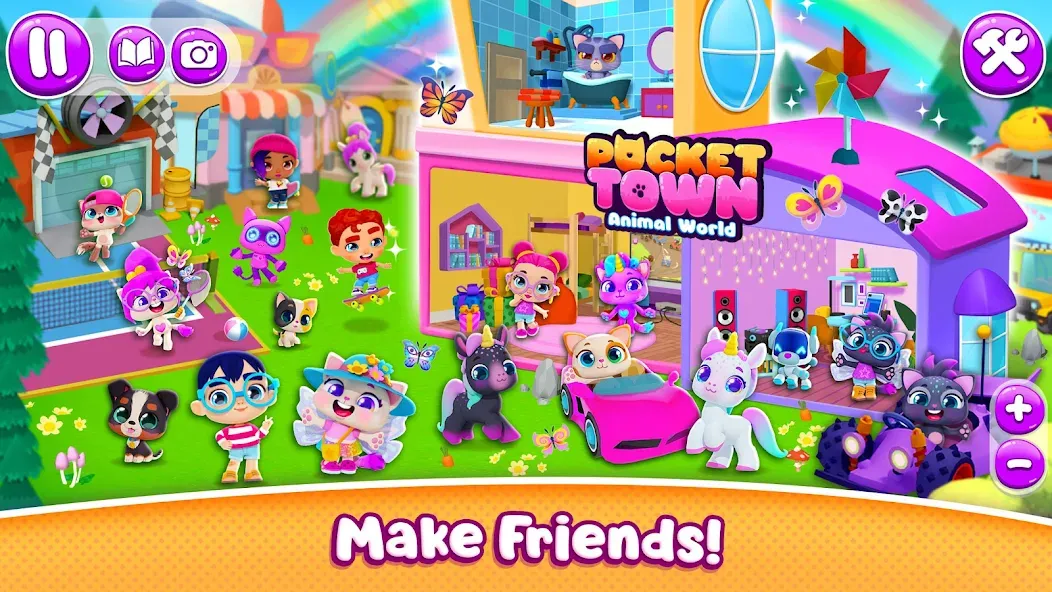 Pocket Town — Animal World [MOD: Меню/Много денег] - Скриншот 3