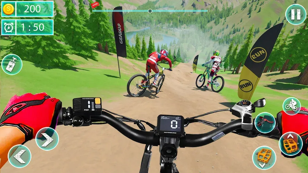 MTB Downhill: BMX Racer [MOD: Mega Mod/Меню] - Скриншот 2