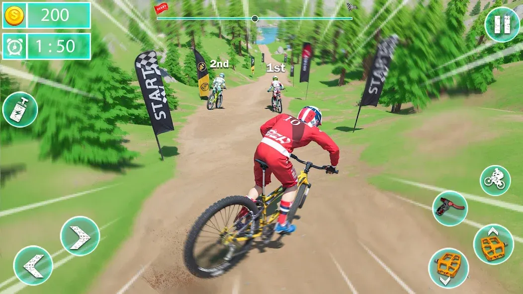 MTB Downhill: BMX Racer [MOD: Mega Mod/Меню] - Скриншот 4