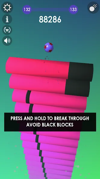 Ball: Blast colorful bricks 3d [MOD: Меню/Много денег] - Скриншот 1