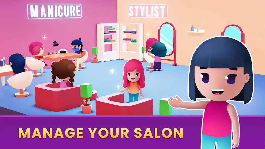 Idle Beauty Salon Tycoon (Айдл Бьюти Салон Тайкун) [MOD: Бесконечные деньги] - Скриншот 1