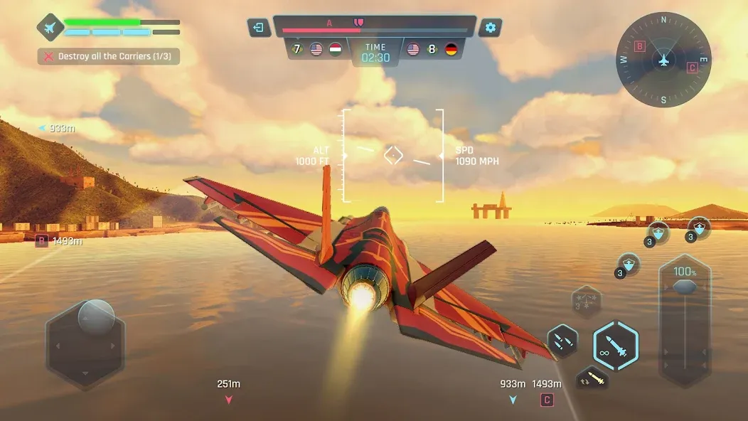 Sky Warriors: Airplane Games (Скай Ворриорс) [MOD: Меню/Много денег] - Скриншот 2