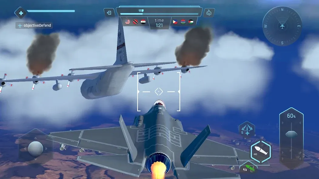 Sky Warriors: Airplane Games (Скай Ворриорс) [MOD: Меню/Много денег] - Скриншот 4
