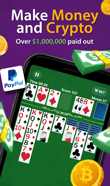 Solitaire — Make Money [MOD: Много монет/Энергии] - Скриншот 1