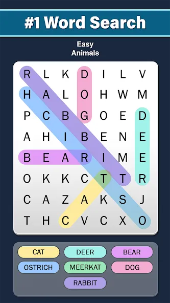 Word Search: Word Find (Ворд Срч) [MOD: Много монет/Энергии] - Скриншот 1