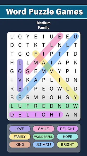 Word Search: Word Find (Ворд Срч) [MOD: Много монет/Энергии] - Скриншот 2