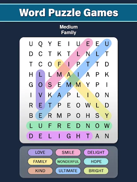 Word Search: Word Find (Ворд Срч) [MOD: Много монет/Энергии] - Скриншот 5