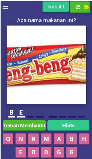 Tebak Makanan Ringan Indonesia (Гаме маканан Ринган) [MOD: Разблокировано] - Скриншот 1