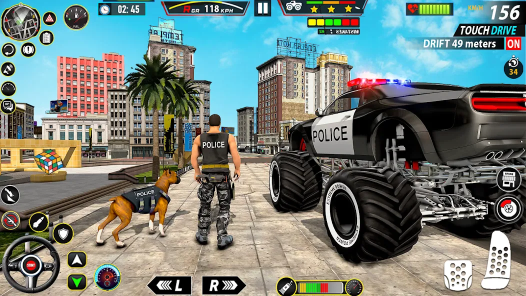 Police Monster Truck Car Games [MOD: Все разблокировано] - Скриншот 1