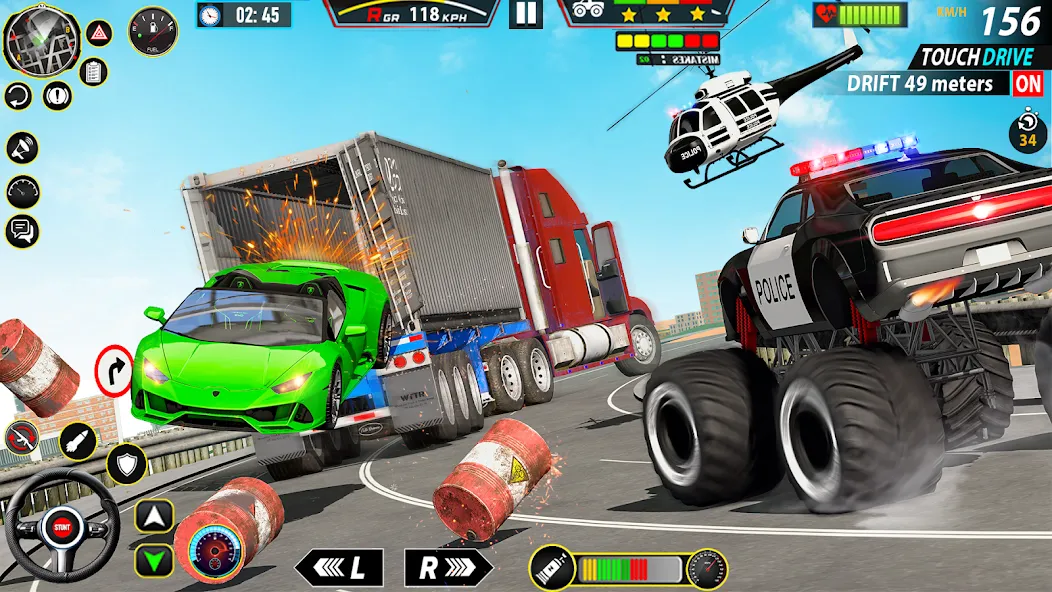 Police Monster Truck Car Games [MOD: Все разблокировано] - Скриншот 2