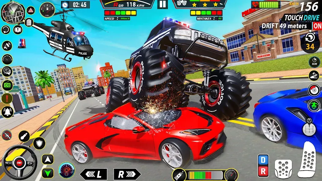 Police Monster Truck Car Games [MOD: Все разблокировано] - Скриншот 5