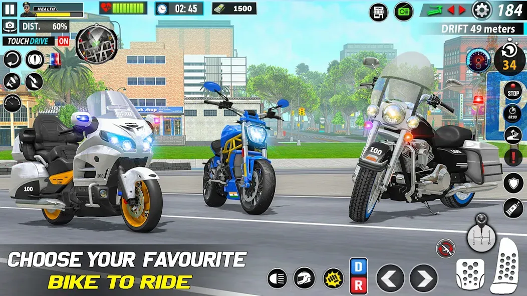 Police Moto Bike Chase Crime (Полицейская мотоциклетная погоня за преступником) [MOD: Меню/Много денег] - Скриншот 2