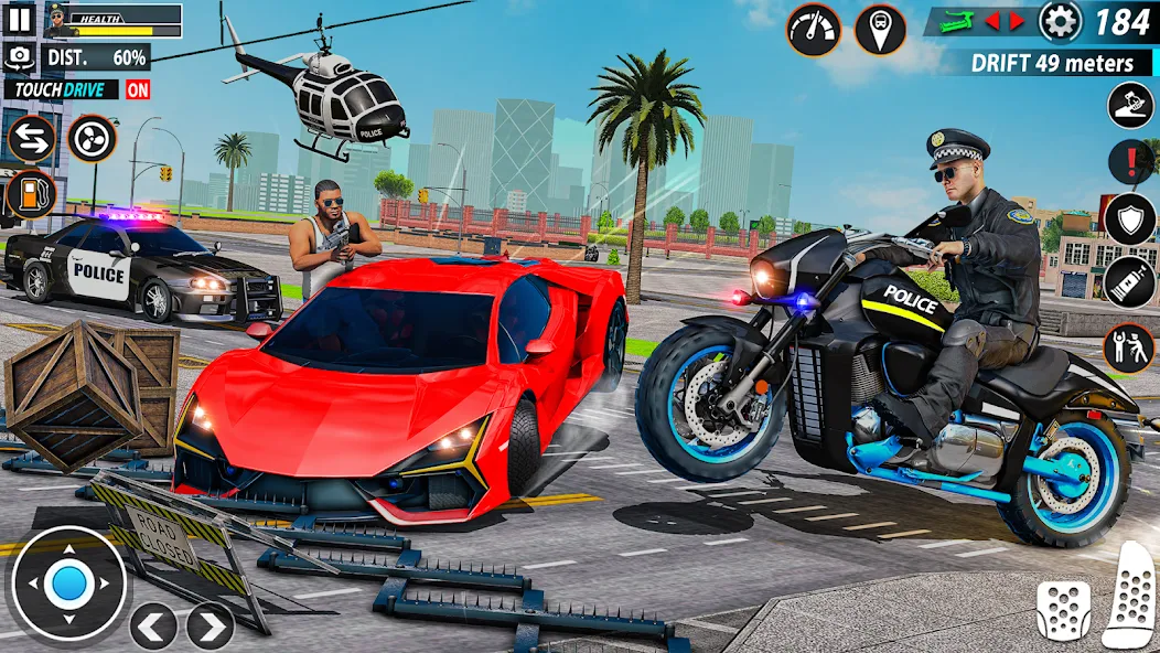 Police Moto Bike Chase Crime (Полицейская мотоциклетная погоня за преступником) [MOD: Меню/Много денег] - Скриншот 3
