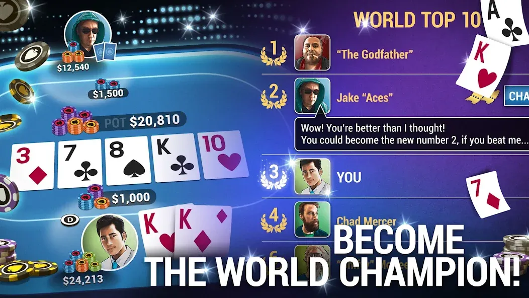Poker World, Offline TX Holdem (Покер Ворлд) [MOD: Бесконечные деньги] - Скриншот 3