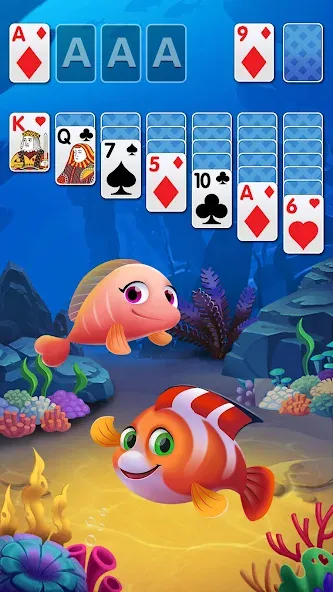 Solitaire Fish Klondike Card (Солитер Карточная игра Клондайк Фиш) [MOD: Все открыто] - Скриншот 1