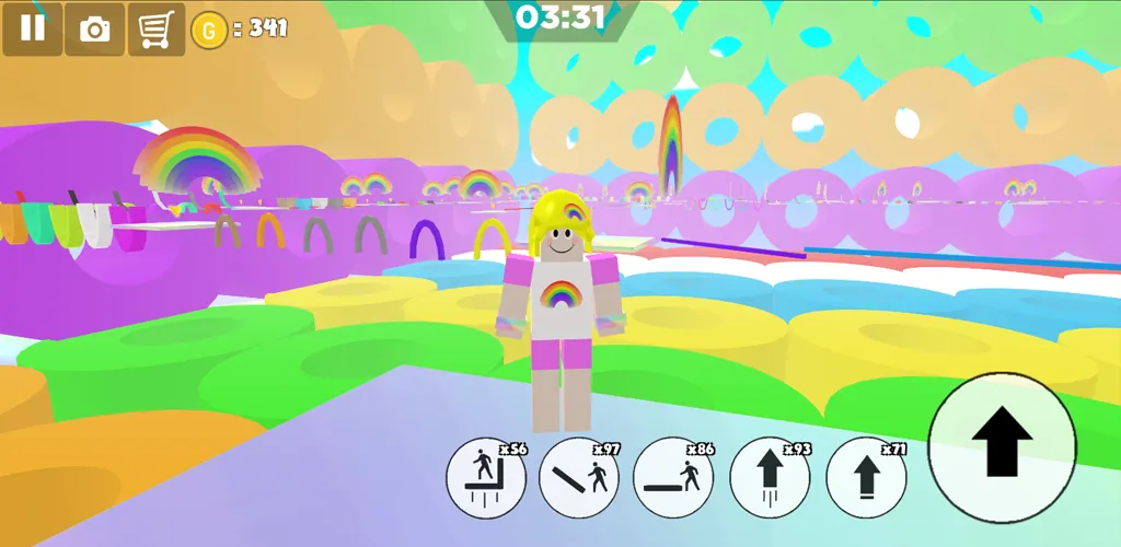 Rainbow Parkour sweet Girl (Рейнбоу Паркур милая девушка) [MOD: Бесконечные деньги] - Скриншот 4