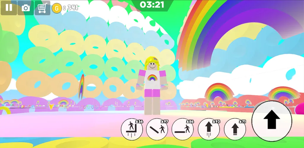 Rainbow Parkour sweet Girl (Рейнбоу Паркур милая девушка) [MOD: Бесконечные деньги] - Скриншот 5
