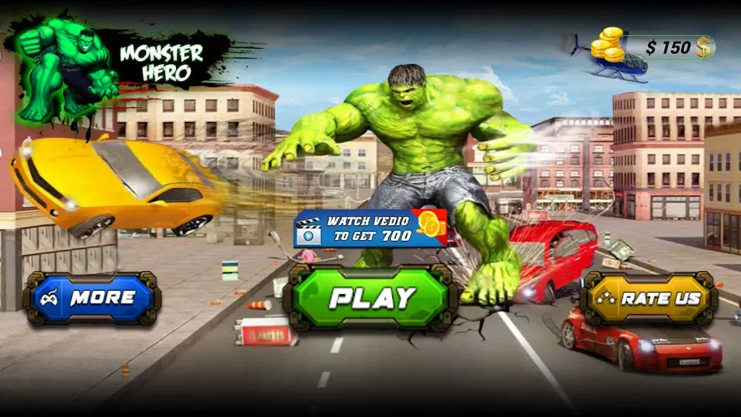 Monster Superhero: Green Fight [MOD: Бесконечные деньги] - Скриншот 1