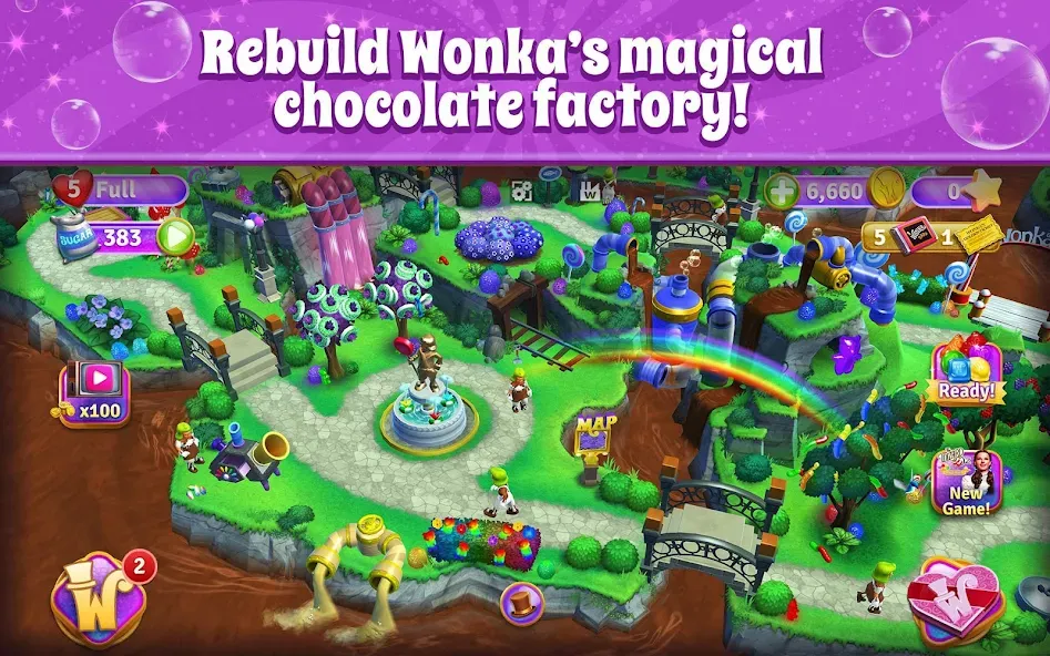 Wonka's World of Candy Match 3 [MOD: Разблокировано] - Скриншот 1