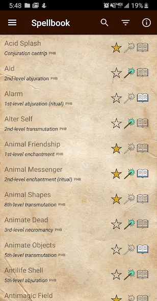 D&D Spellbook 5e [MOD: Premium/Unlocked] - Скриншот 1