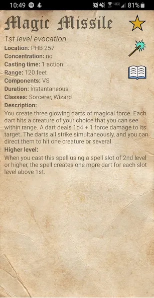 D&D Spellbook 5e [MOD: Premium/Unlocked] - Скриншот 4
