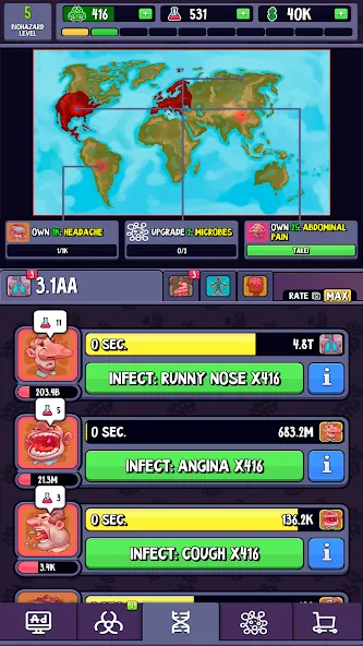 Idle Infection (Айдл Инфекшн) [MOD: Все разблокировано] - Скриншот 5