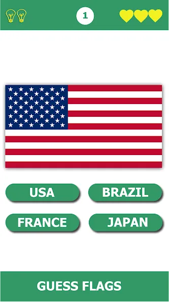 Flag Quiz Gallery: Quiz, Guess (Флаг квиз галерея) [MOD: Бесконечные деньги] - Скриншот 1