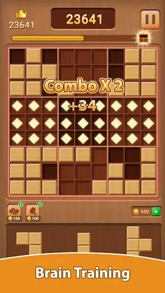 Wood Block Puzzle (Вуд Блок Пазл) [MOD: Меню/Много денег] - Скриншот 2