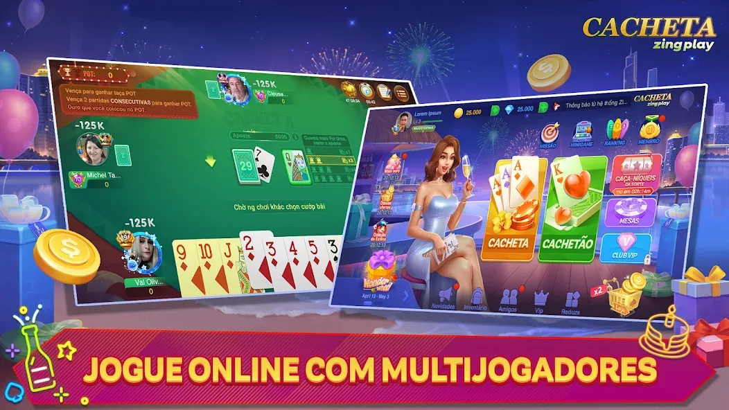 Cacheta — Pife — Jogo online (Кашета) [MOD: Меню/Много денег] - Скриншот 1