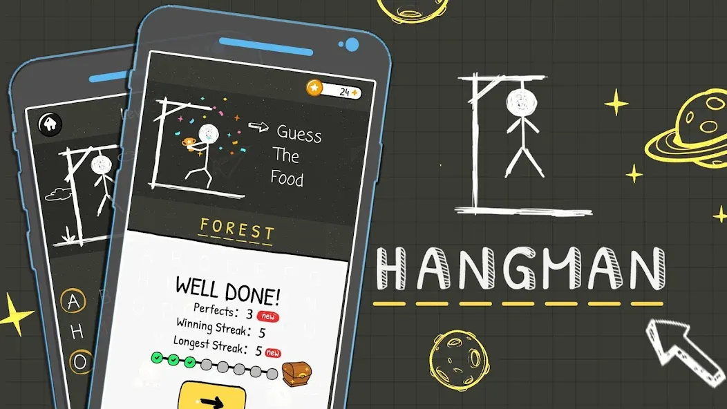 Hangman Words:Two Player Games [MOD: Мод Меню/Взлом] - Скриншот 1
