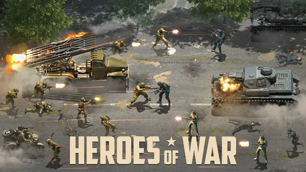 Heroes of War: Idle army game (Герои войны) [MOD: Много монет/Энергии] - Скриншот 1
