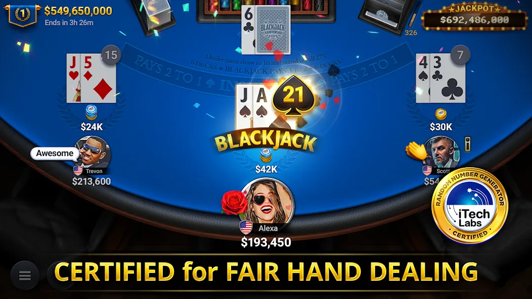 Blackjack Championship (Блэкджек Чемпионат) [MOD: Все открыто] - Скриншот 1