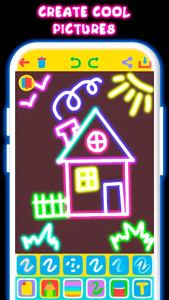 Drawing For Kids — Glow Draw [MOD: Premium/Unlocked] - Скриншот 1