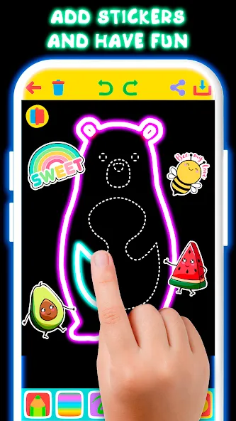 Drawing For Kids — Glow Draw [MOD: Premium/Unlocked] - Скриншот 2
