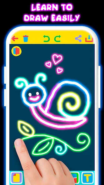 Drawing For Kids — Glow Draw [MOD: Premium/Unlocked] - Скриншот 3
