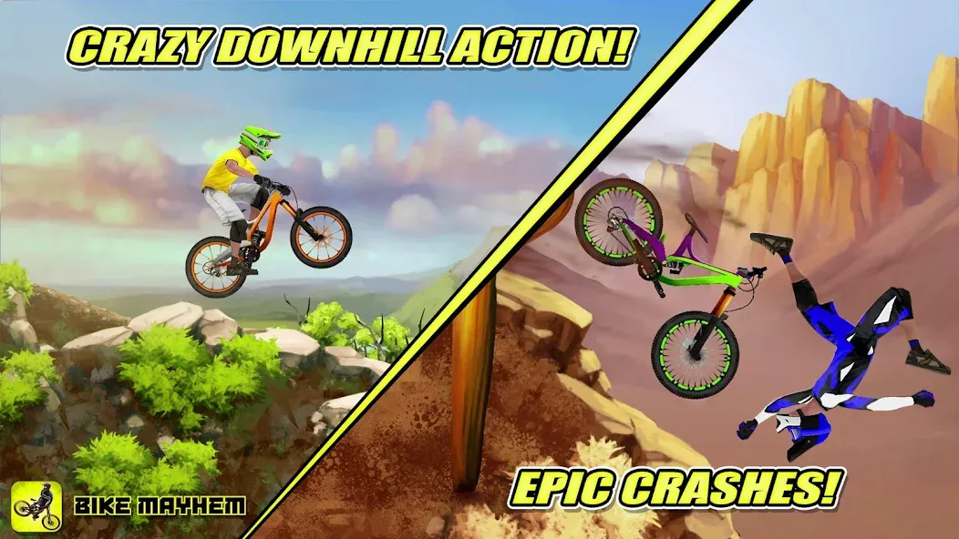 Bike Mayhem Free (Байк Мейхем Фри) [MOD: Меню/Много денег] - Скриншот 1