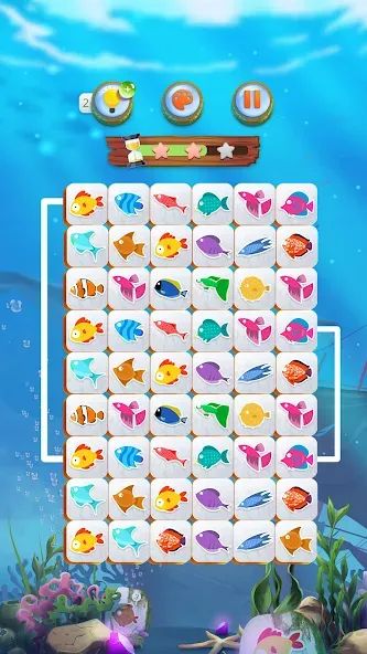 Mahjong Connect Fish World (Мацзян Коннект Рыбный Мир) [MOD: Mega Mod/Меню] - Скриншот 2