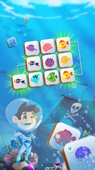 Mahjong Connect Fish World (Мацзян Коннект Рыбный Мир) [MOD: Mega Mod/Меню] - Скриншот 4