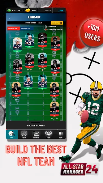 Fantasy Football Bowl Manager (Американ) [MOD: Меню/Много денег] - Скриншот 2