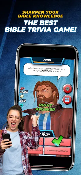 Bible Trivia Game: Heroes (Библейская игра викторина) [MOD: Разблокировано] - Скриншот 1