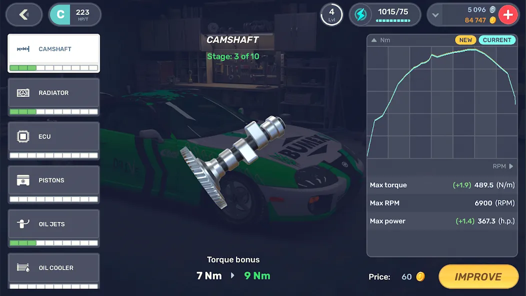 Drag Racing 3D: Streets 2 (Драг Рейсинг 3Д) [MOD: Много монет/Энергии] - Скриншот 3